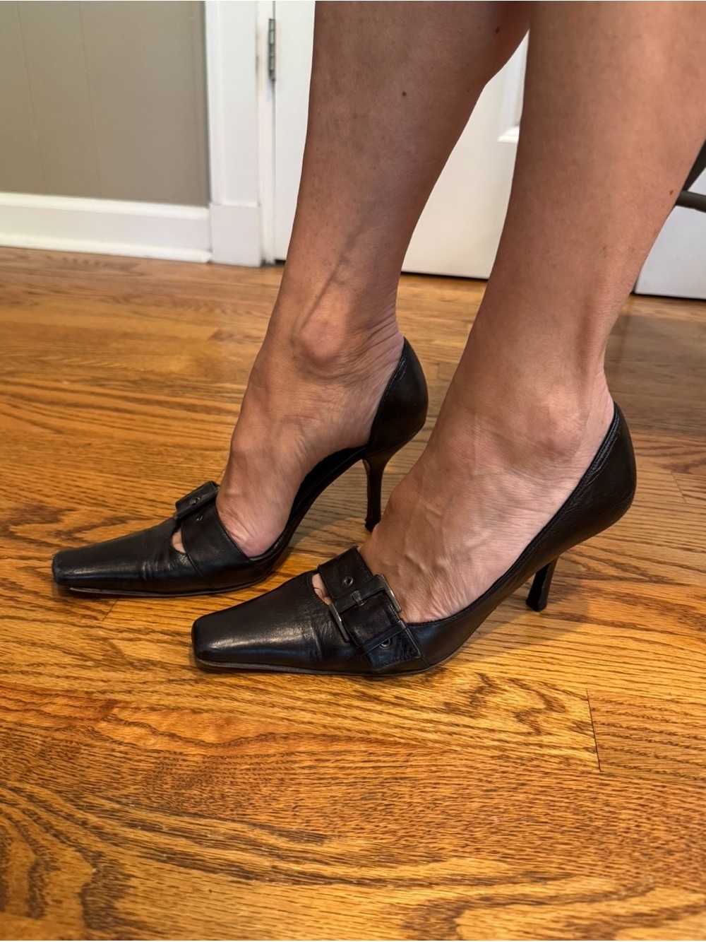 Charles David Black Square/Pointed Buckle Pumps - Picture 12 of 12